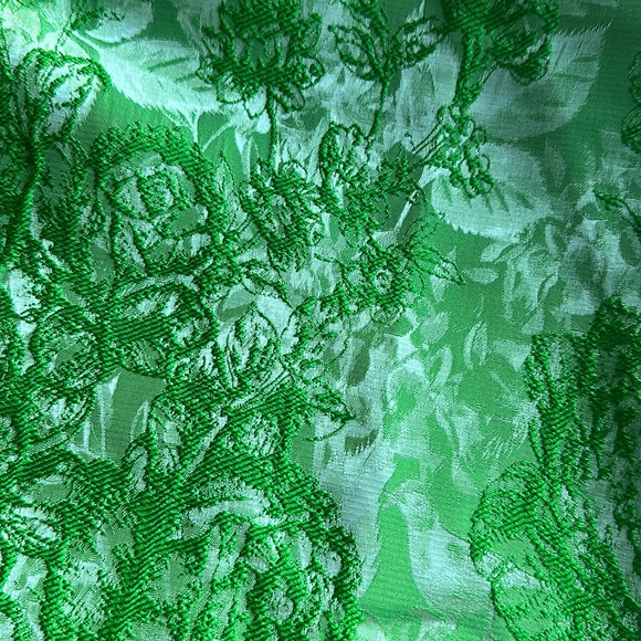 Embroidered Tie Back Tassel Midi - Green Dress - Picture 3 of 4